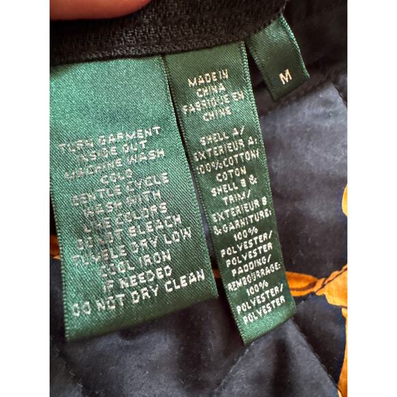 Lauren Ralph Lauren Black and Purple Quilted Vest with Gold Details - Picture 7 of 10